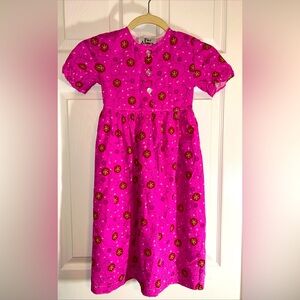 Far Above Rubies Girls Dress Pink Floral Prairie Peasant Midi Vintage Easter